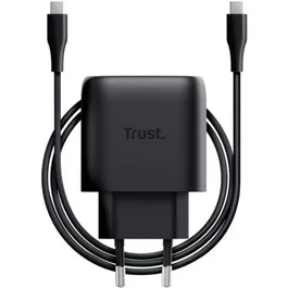 CARGADOR PARED/VIAJE USB-C 45W MAXO NEGRO TRUST